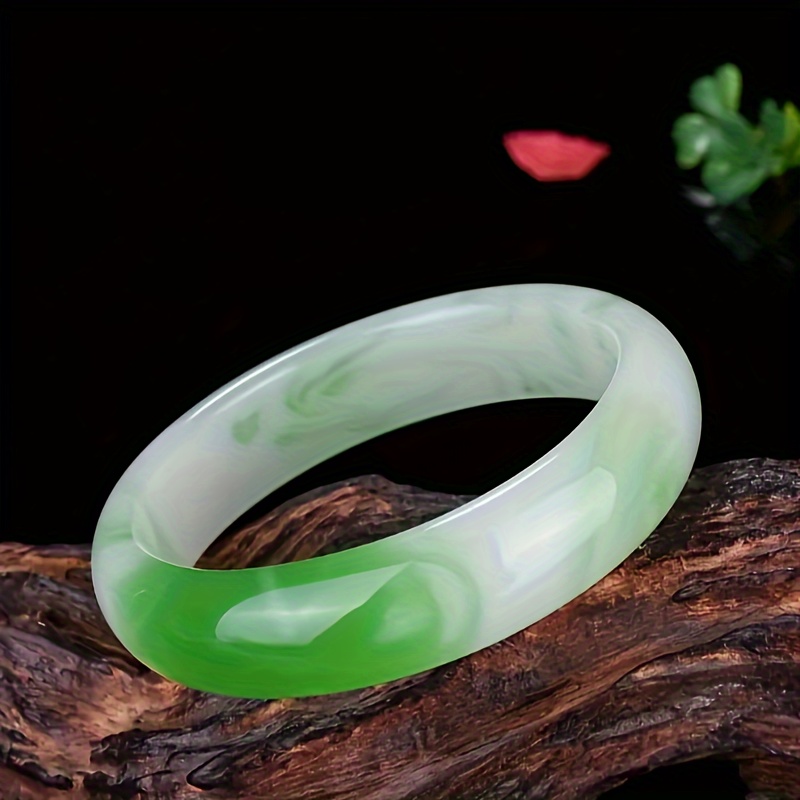 Natural High Ice Snowflake Imitation Jade Bangle